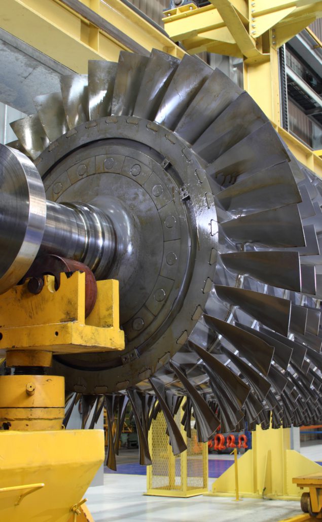 Gas turbine rotor at workshop